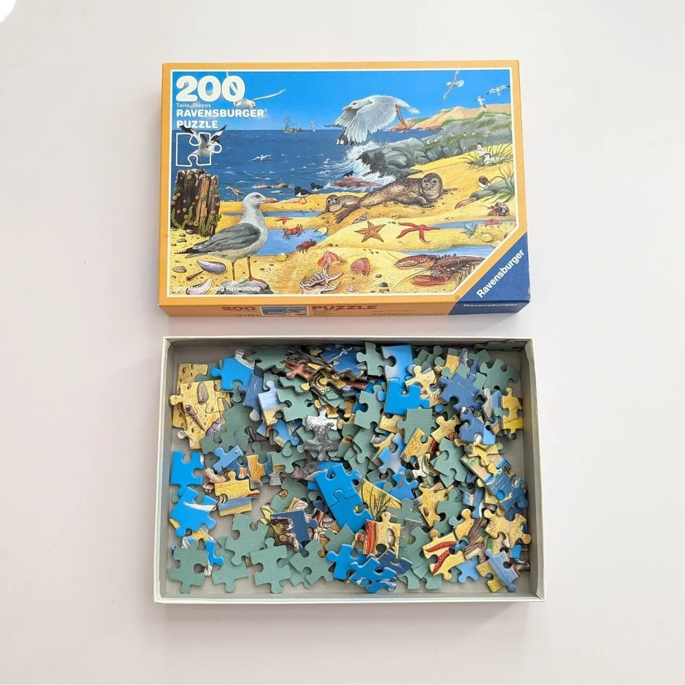 Vtg Otto Maier Verlag Scenic Children Ravensburger Puzzle Lot (60, 80, 200 pc)